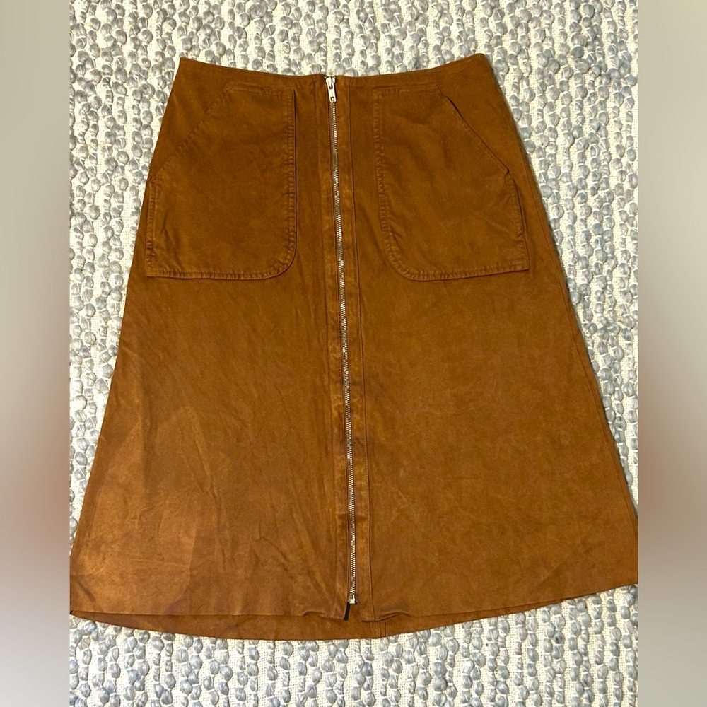 Worthington Brown Midi Length A-Line Skirt